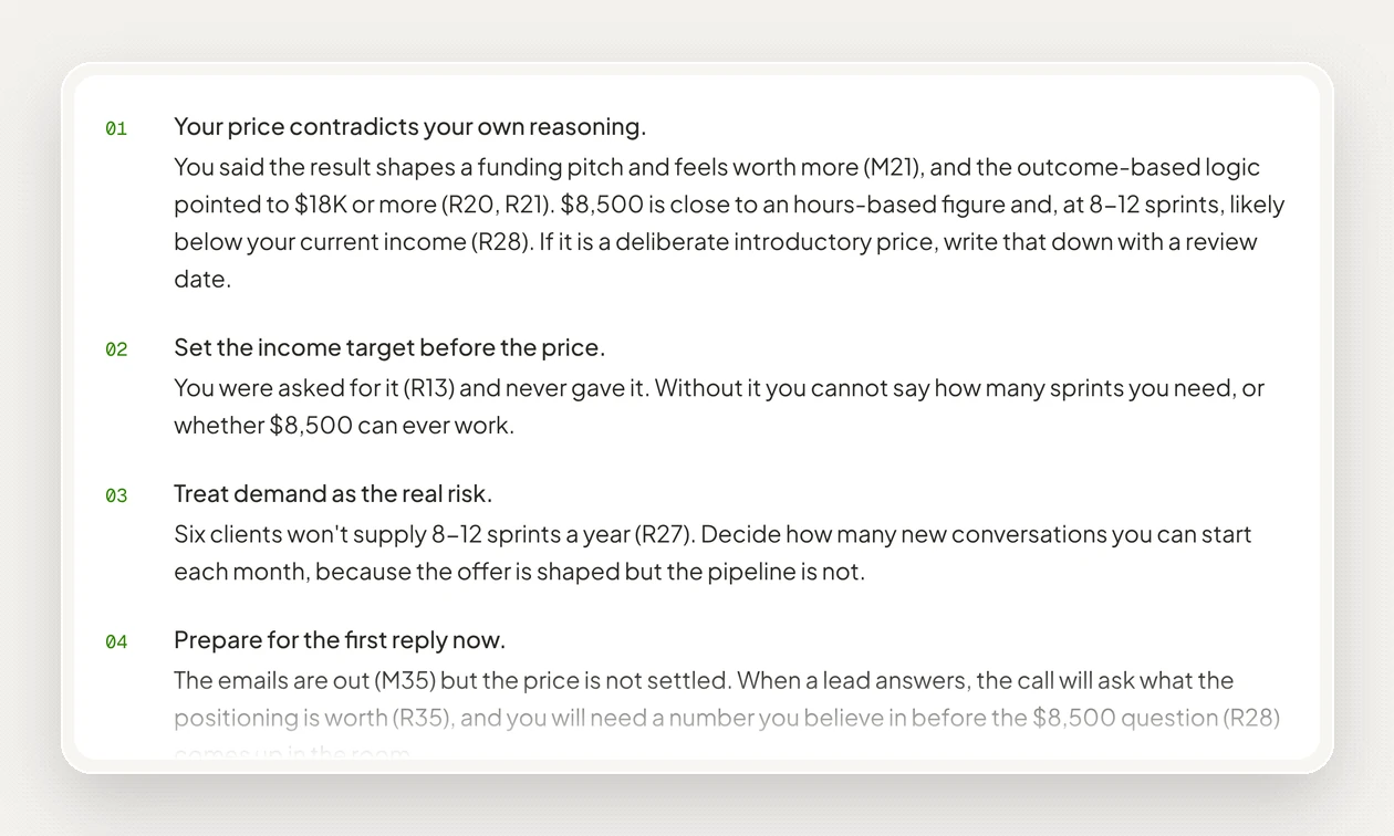 The co-founder read: what could weaken the idea